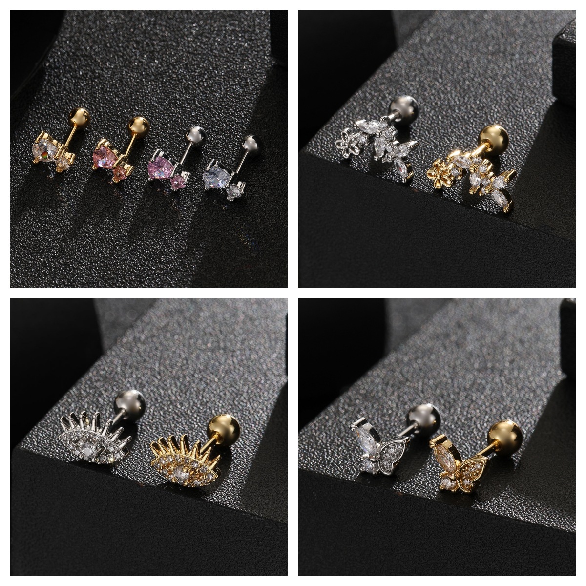 Labret stud lip piercing jewelry styling detail