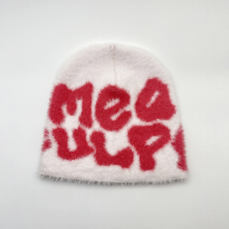 Hot selling fur style Mea knitted hat, brimless cap, personalized bean hat_voghion.com