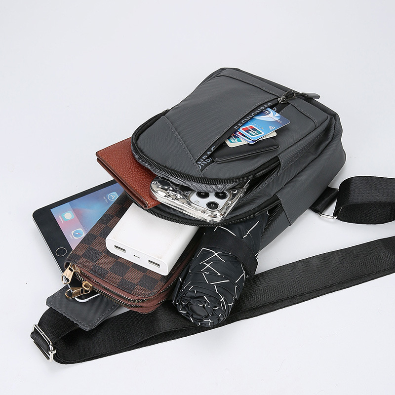 2024 nuevo bolso de ciclismo casual para hombre, bolso de pecho portátil de un solo hombro de viaje de negocios ligero multifuncional de moda