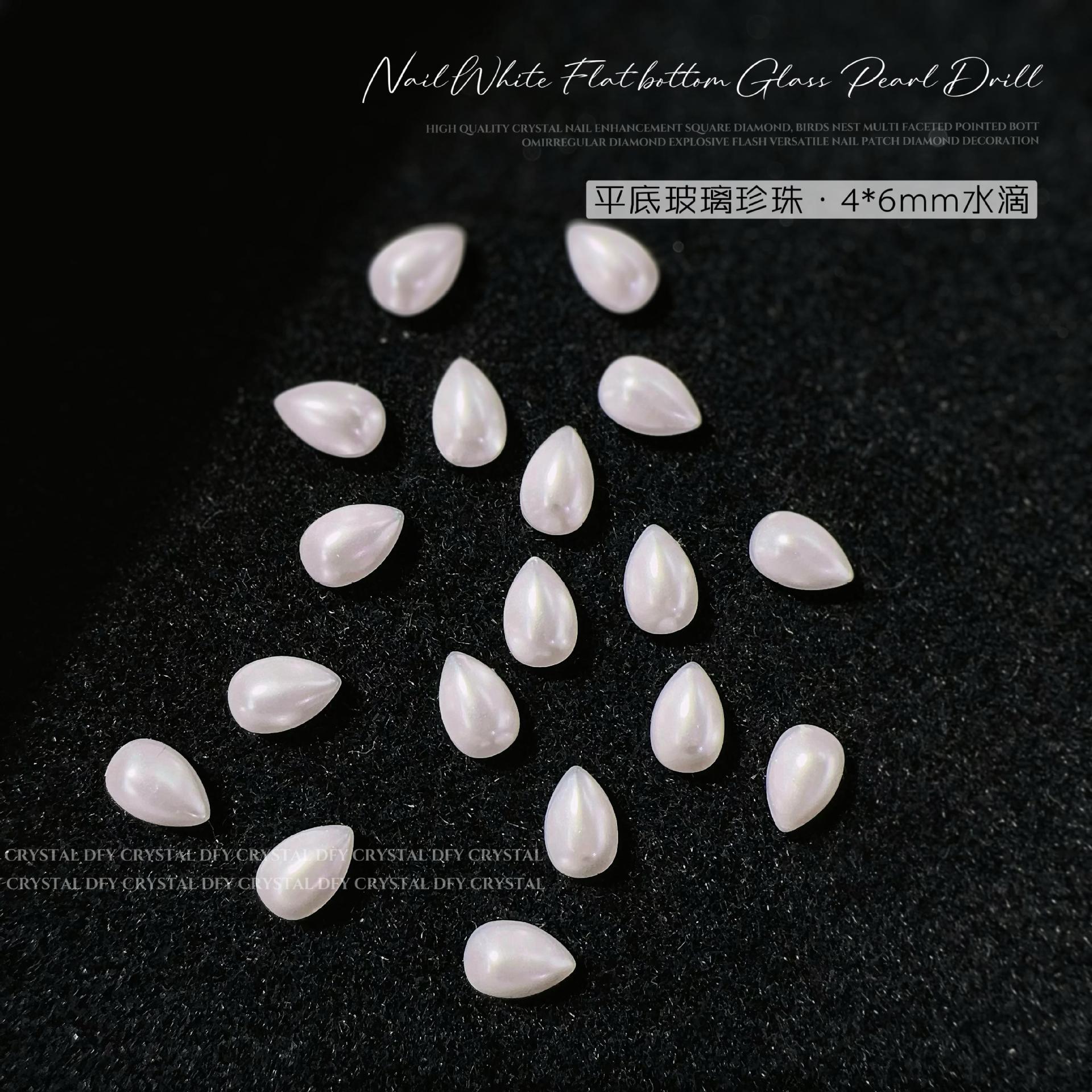 평평한 바닥 유리 진주 4*6mm 물 방울