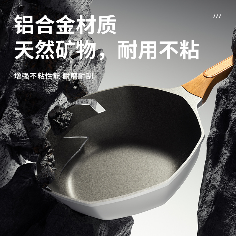 Sartén octogonal Wok de aluminio fundido antiadherente Cooking Master, apto para cocinas de inducción y gas, sartén universal para freír, olla para cocinar y guisar.