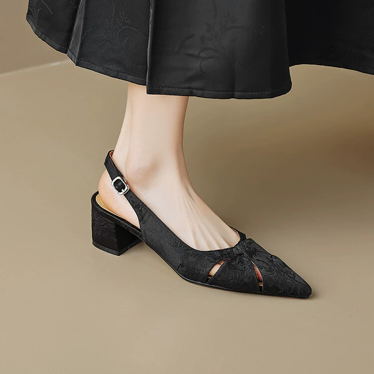 Новые китайские национальные стиль silk изящные туфли для весны и осени, новый заостренный нос, узкий рот, униформа Mary Jane Baotou сандалии для женщин