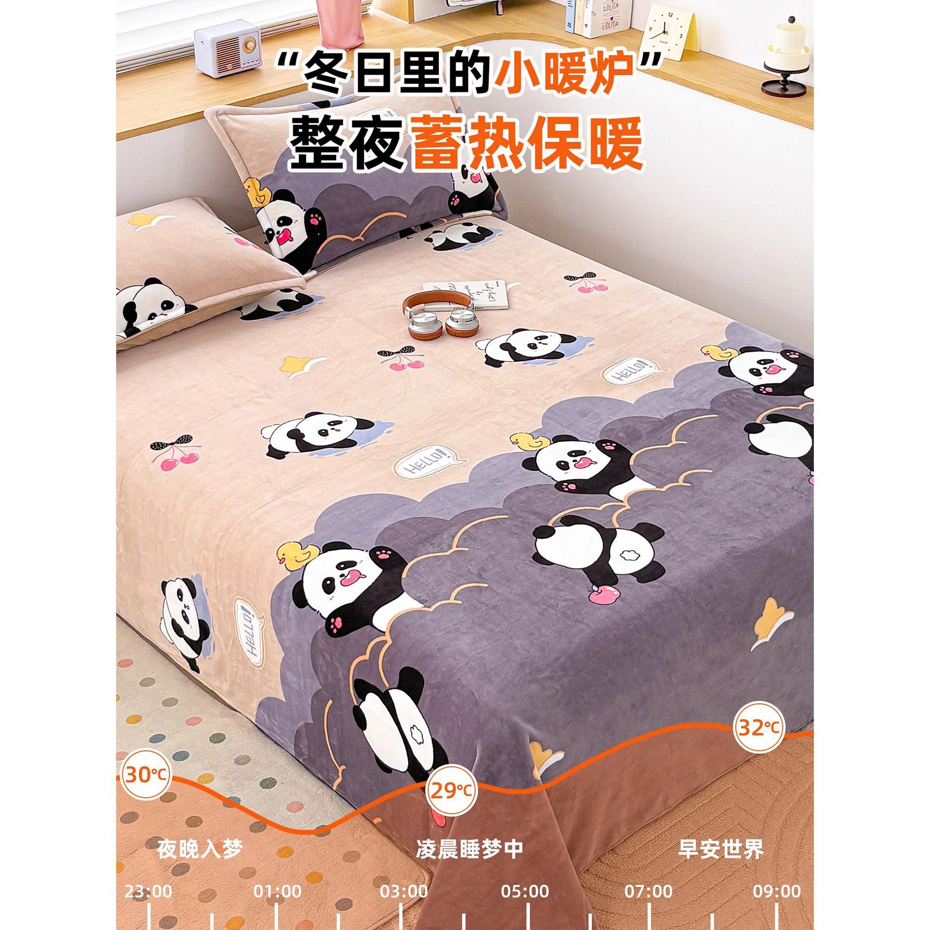 Cartoon leche de seda sábanas de seda de coral más grueso sábanas de seda de franela dormitorio de estudiantes de invierno cálido individual