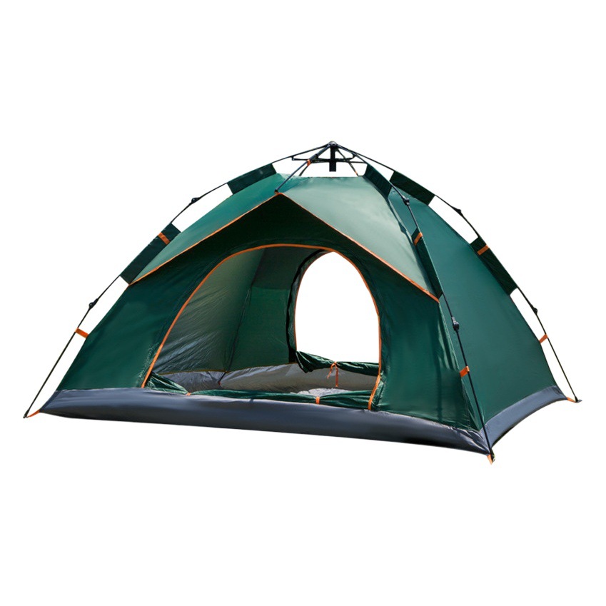 Tienda de camping plegable de pelo recto de fábrica Tienda falsa de doble capa Tienda de camping de apertura rápida automática de 2 puertas sin ventana al aire libre