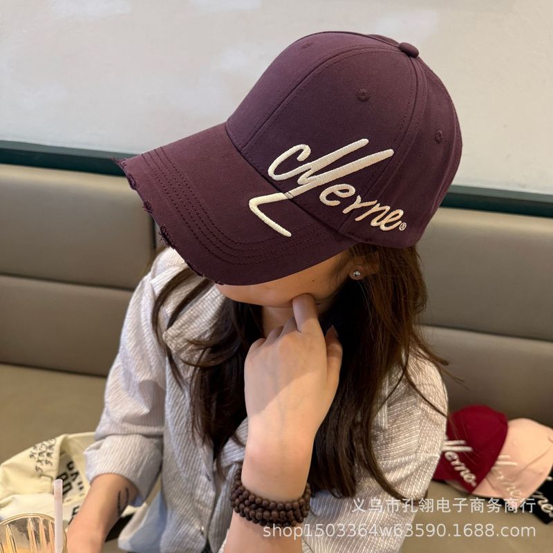 帽子女2025新款大头围刺绣棒球帽宽帽檐大脸显脸小潮牌硬顶鸭舌帽|undefined
