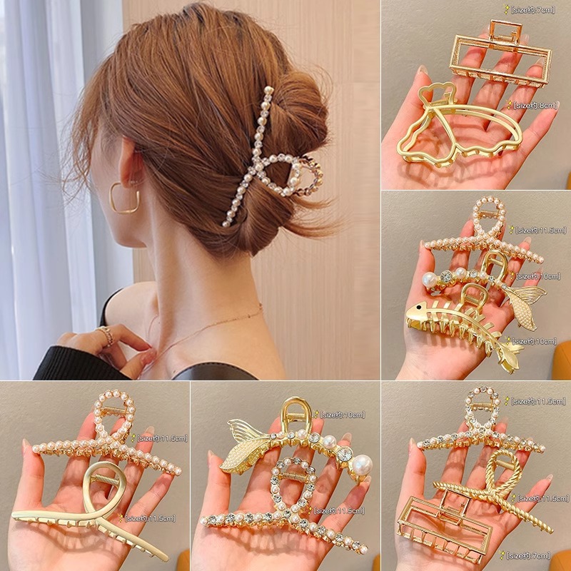 Korean Shark Clip Large Hair Clip Hair Accessory Hair Pin for Nape of Head Korean Elegant Style Hair Clip