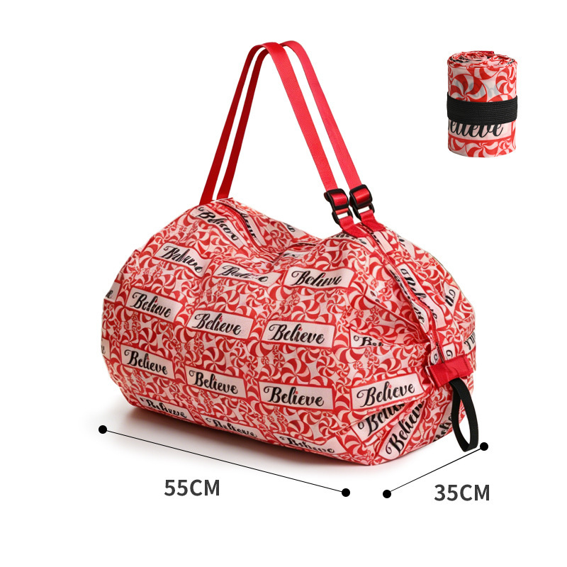 Bolso de compras plegable bolsa de viaje portátil engrosada bolsa de compras grande supermercado protección del medio ambiente bolsa de compras al por mayor image 34