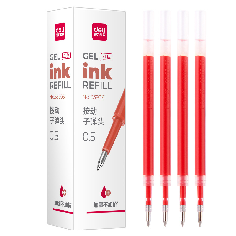 Repuesto para Bolígrafo de Gel 0.5mm de Plástico Tipo Pulsador
