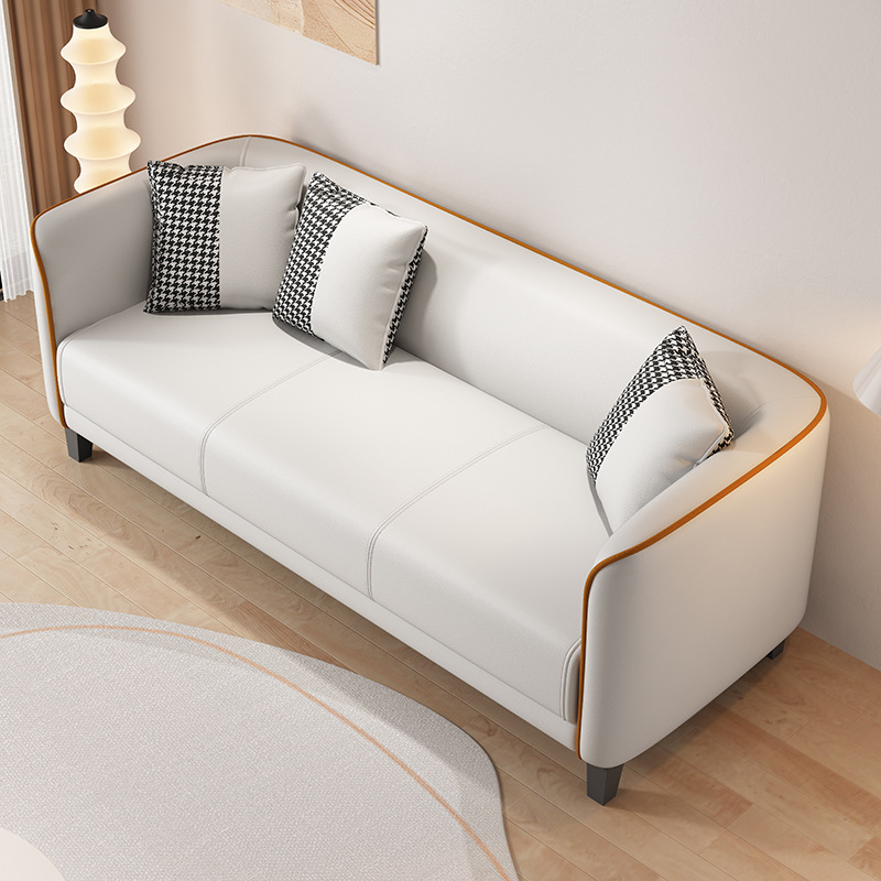 Nordic Simple Fabric Sofa Small Apartment Living Room Double Rental Room Bedroom Apartment Three-Person Simple Internet Celebrity Model