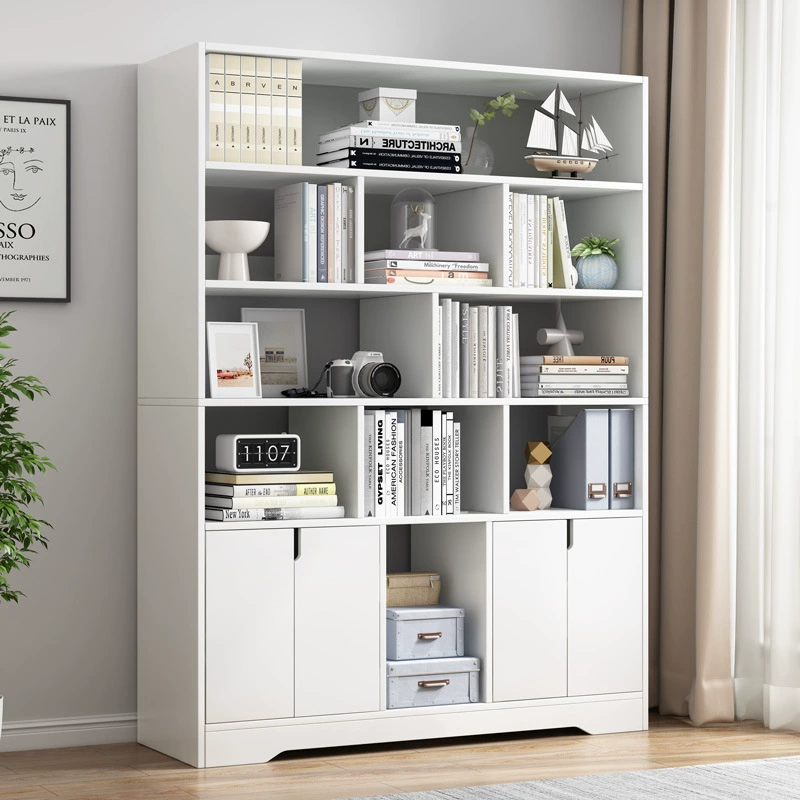 Простая книжная полка Напольная многослойная комбинация стеллажей для хранения Простой современный экономичный домашний книжный шкаф для хранения в гостиной Студенческий книжный шкаф