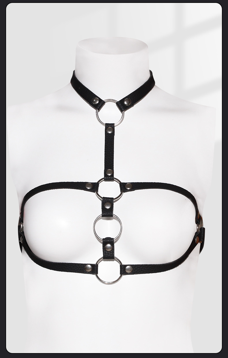 PU Leather Handcuffs and Breast Clamps Set for Adult Bondage Play — detail image 19
