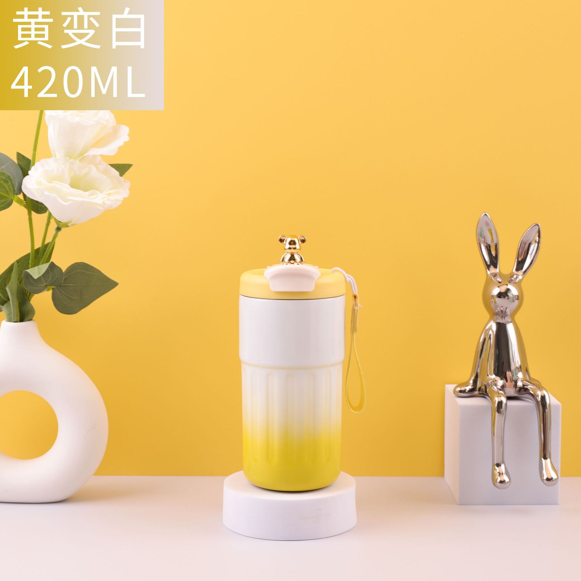 Red caricatura oso 316 taza de café de acero inoxidable caliente inteligente caliente portátil taza caliente taza de estudiantes