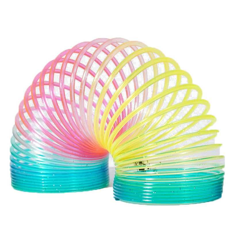 Радужная маленькая Slinky, разнообразная башня, красочное эластичное кольцо, игрушка, ностальгия, опт