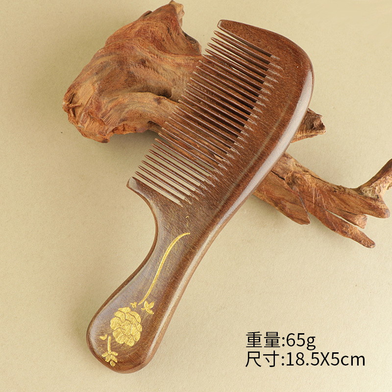 古い桃の木の櫛の女性の男性の長い髪のマッサージの櫛の家庭用の携帯用の静電気防止の経絡の櫛の彫刻の技術の櫛|undefined