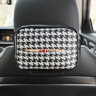 Car tissue box/set: Car Decoration Ornaments, Car-Mounted - single-black-houndstooth-tissue-pack