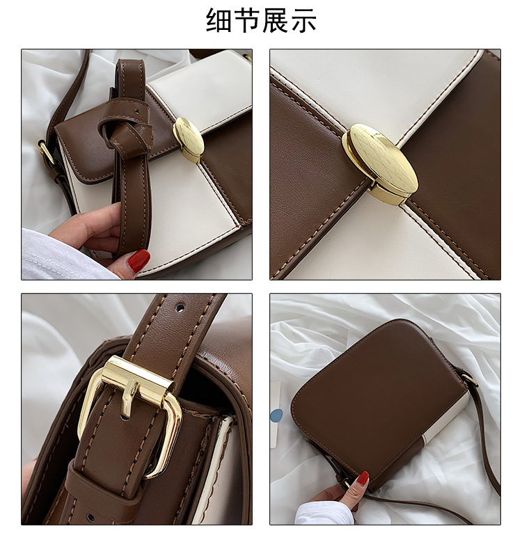 Small Bags 2021 New Fashion Stitching Contrast Messenger Bag Autumn And Winter Underarm Bag display picture 23
