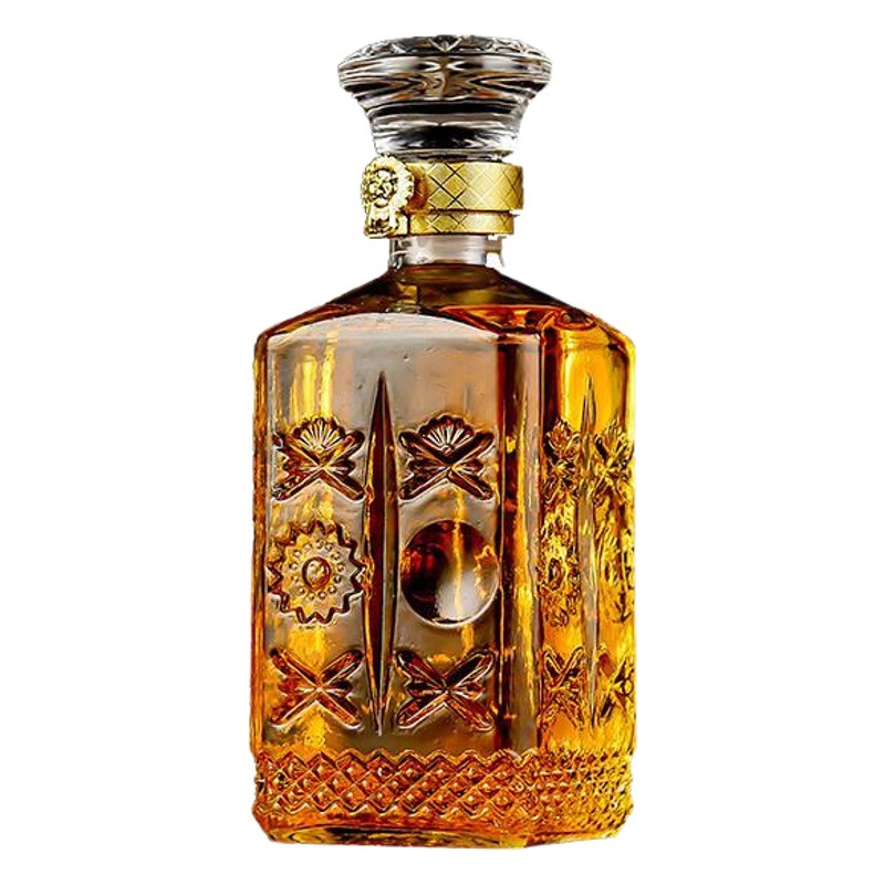 Al por mayor conjunto de vino de vidrio vino tinto botella de vino whisky botella de vino botella de almacenamiento simple botella de vino tinto tallado