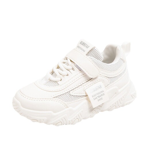 Selected children's white shoes for girls, suitable for ages 3-6, soft soles, 12 breathable, autumn sports shoes for boys