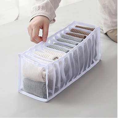 Caja de almacenamiento de ropa interior de malla doméstica caja de acabado de ropa interior armario compartimento de almacenamiento caja de sujetador conjunto de tres piezas tipo cajón