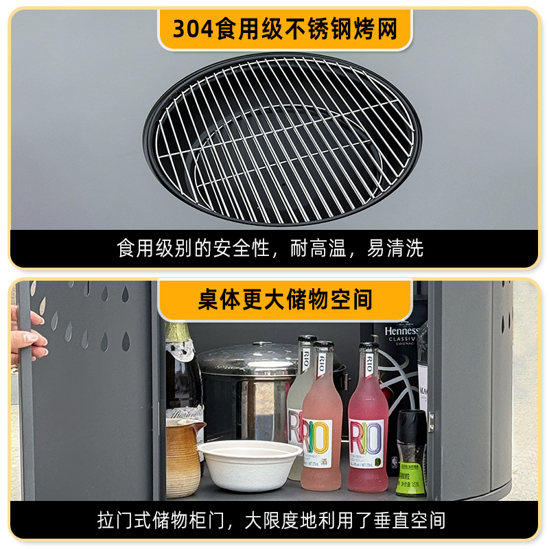 Artesanos al aire libre patio parrilla parrilla multifuncional gran mesa de jardín carbón eléctrico calefacción de doble propósito casa