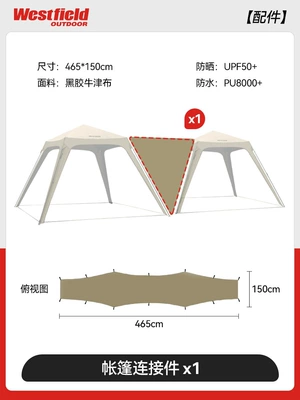 Quick-Open Automatic Canopy Sky-High — Avtomobil yan çətirləri - canopy-connecting-piece-x1-coffee-color-305305213