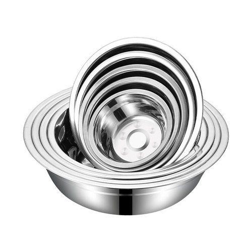 Stainless steel basin kitchen spice basin school noodle basin multi-purpose code drum thick round wholesale egg bowl soup bowl manufacturer