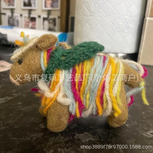 Handmade felt highland Cow Christmas decoration