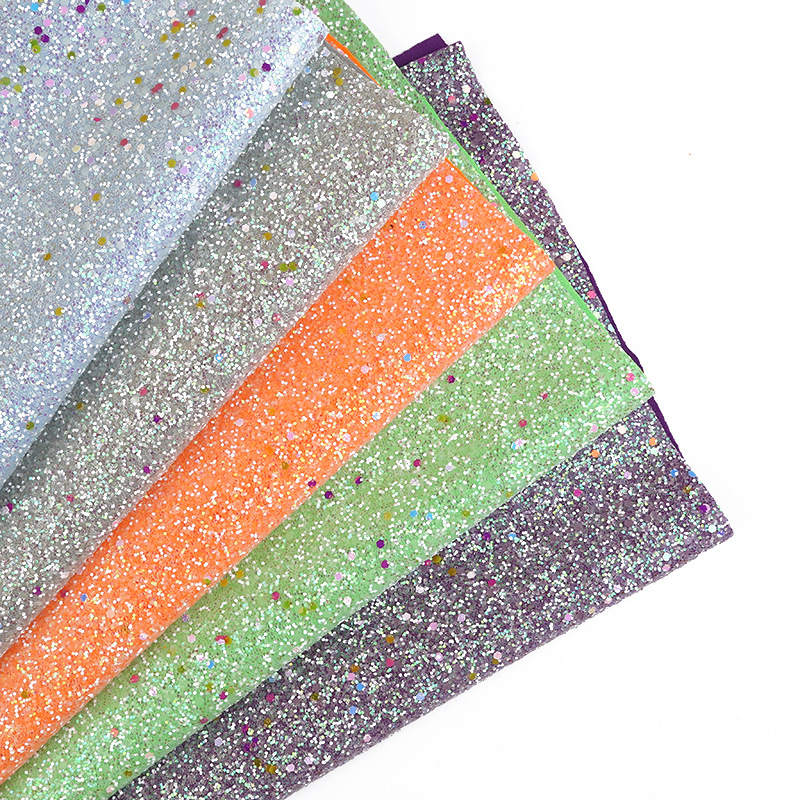 彩色夜光不掉粉箱包头饰面料弹力底大小六角形格丽特