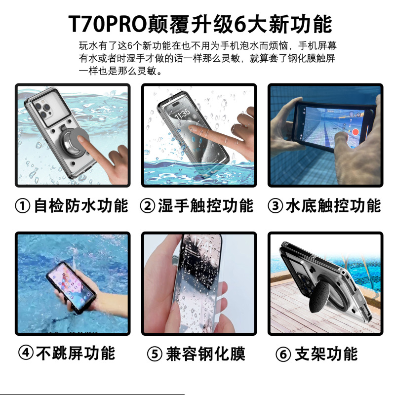 アップル/サムスン/華為/めい6.9インチスクリーン共通防水転倒防止携帯ケース湿手タッチに適している|undefined