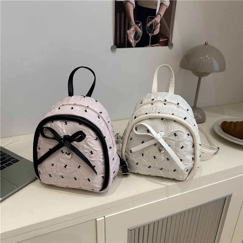 Fuchsia Summer Backpack with Bow, One-Shoulder Style, High-Quality Design by 其他