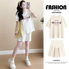 孕妇套装夏季新款韩版宽松时尚孕妇两件套上衣短裤