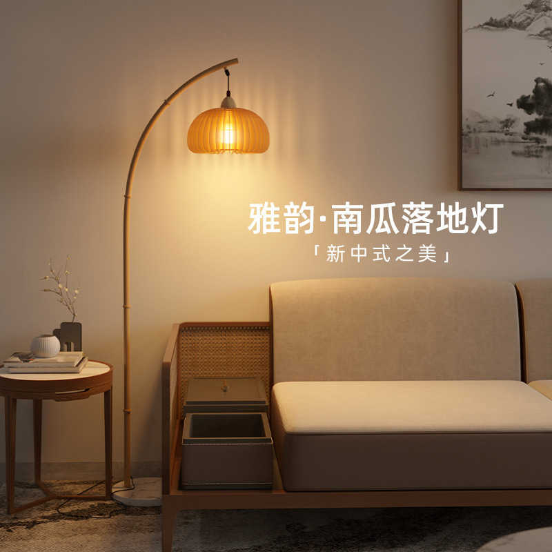 新しい中国風のフロアランプ、禅の雰囲気のランプ、リビングルーム、ティールーム、レトロな中世のハイエンドのわびさびスタイルの釣りランプ、テーブルランプ|undefined