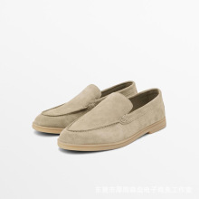 原单外贸女鞋英伦风真皮乐福鞋通勤平底单鞋舒适一脚蹬懒人休闲鞋