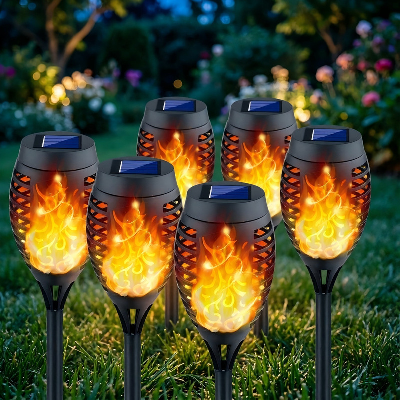 Outdoor Solar Flame Lamp Courtyard Atmosphere Torch Light LED Garden Waterproof Lawn Landscape Lighting Decorative Lamp