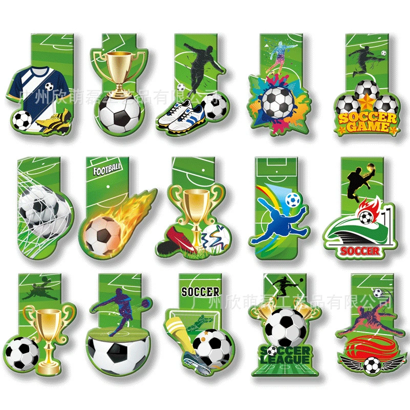 2025 Новый футбольный закладка Amazon Хит продаж Трансграничная цепочка поставок Магнитная закладка Милый мультяшный растительный дизайн