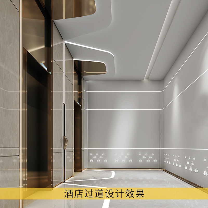 Tira de luz LED de silicona, luz lineal suave, canal de aluminio oculto, luz lineal integrada, tira de luz flexible para techo de sala de estar