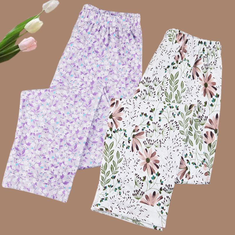 卸売りは女性の純綿の寝ズボンのゆったりした家のズボンを代行します。