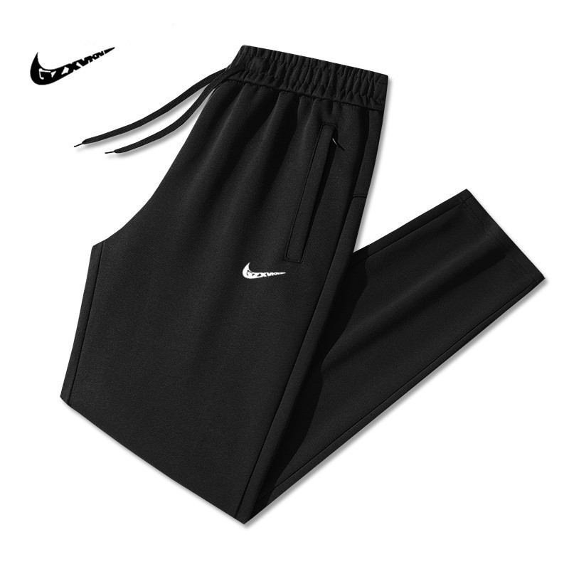 Cross-border black spring/autumn new style men's sports pants, trendy loose-fit casual pants, cotton blend, tapered ankle, straight-leg men's sweatpants Cross-border black spring/autumn new style men's sports pants, trendy loose-fit casual pants, cotton blend, tapered ankle, straight-leg men's sweatpants