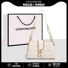 跨境真皮女包正品香奈包包小香儿菱格包包女包单肩腋下珍珠链条包