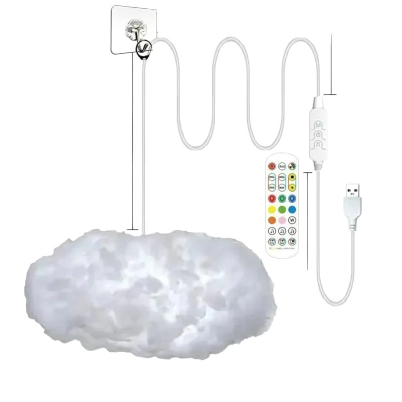 Paquete de materiales lámpara de nube luz decorativa con colores control por voz control remoto APP luz ambiental
