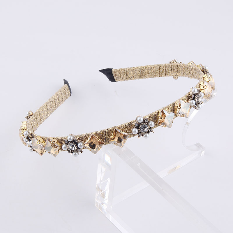 New Fashion Square Diamond Geometric Pearl Headband display picture 6