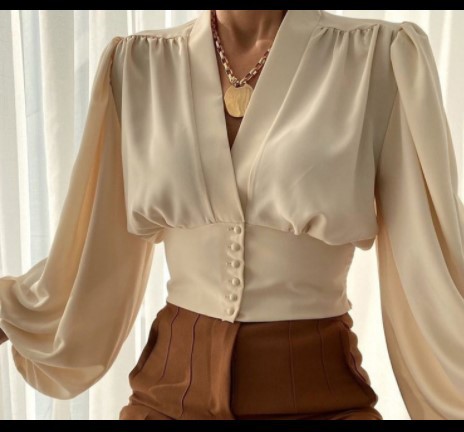 Women's Gender Elegant Style Wholesale Women's Elegant Printing Solid Color Long Sleeve Blouses