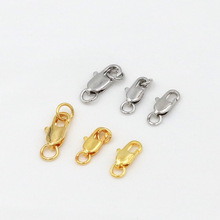 18K真金801/802吊圈龙虾扣 DIY项链连接扣收尾烧焊双圈弹簧扣B101