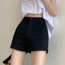 黑色牛仔短裤女2021夏季新款热裤高腰显瘦薄款修身直筒裤子ins潮