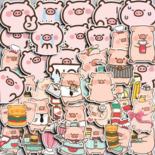 跨境亚马逊批发ins涂鸦贴纸lulu猪40枚韩国卡通可爱防水diy装饰