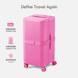 跨境出口大容量行李箱女拉杆箱加厚拉链皮箱子粉色旅行箱结实耐用