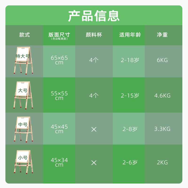 Tablero de dibujo para niños hogar magnético de doble cara enseñanza pizarra pequeña soporte pintura graffiti pintura pizarra borrable pizarra de escritura