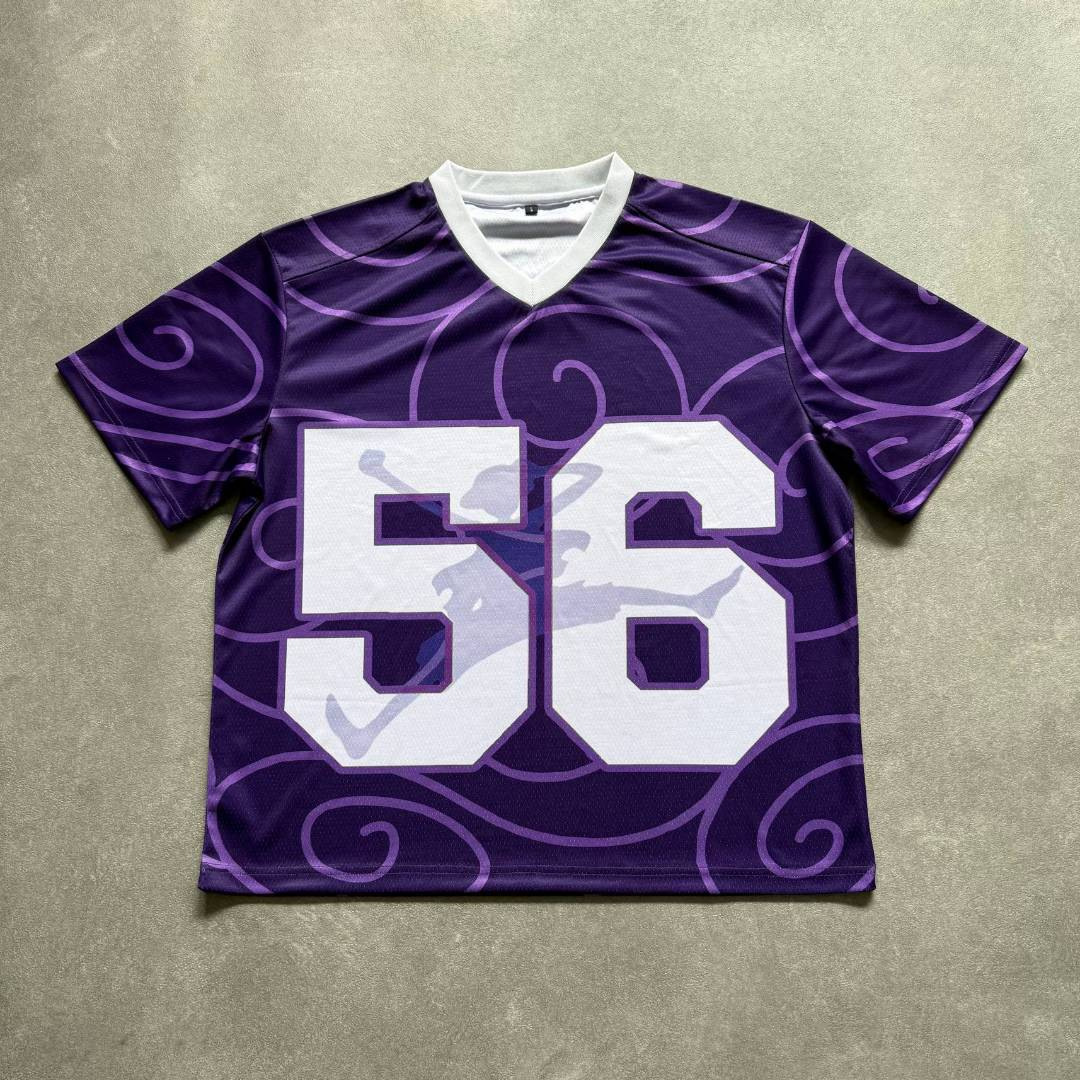 跨境美式球衣复古T恤网眼字母印花透气短袖男装潮牌宽松休闲嘻哈