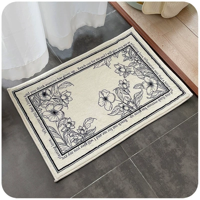 Modern Simple Bathroom Mat: Avtomobil döşəmə paspasları - gardenia-square-4060cm-thickened-imitation-cashmere