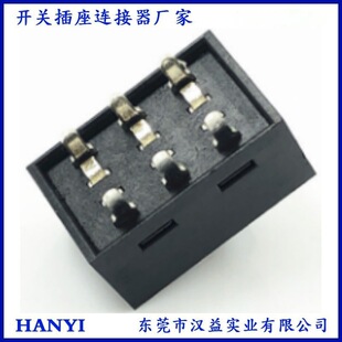6A Two-Speed 6-Pin Vertical All-Plastic Toggle Switch Short-Pin Led Dimming Dongguan Sliding Switch Manufacturer Ss-22H30